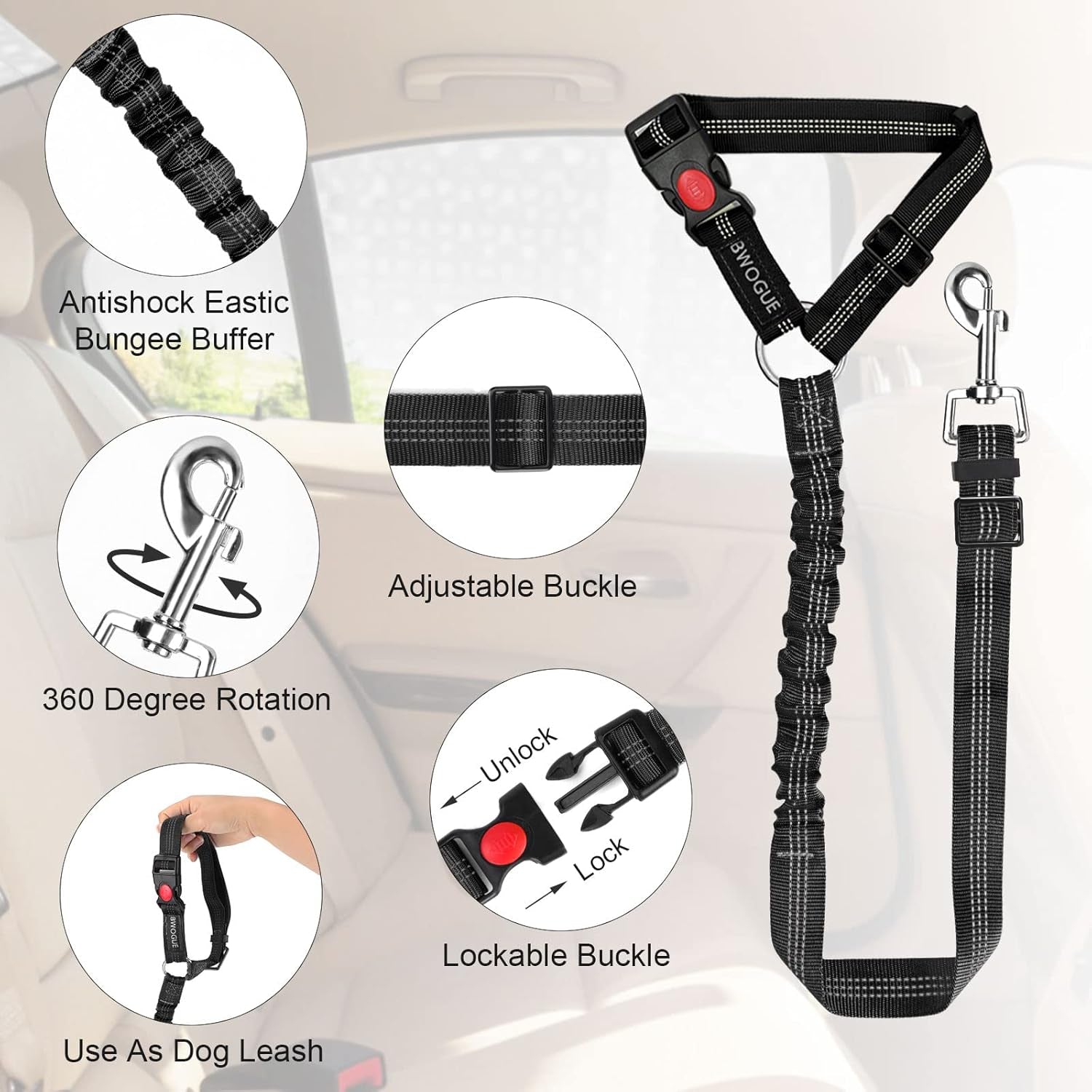 Car Safety Seat Belt Strap Set