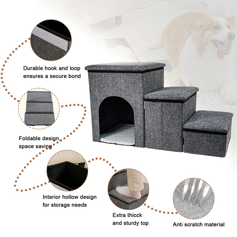Foldable Dog Stairs Storage